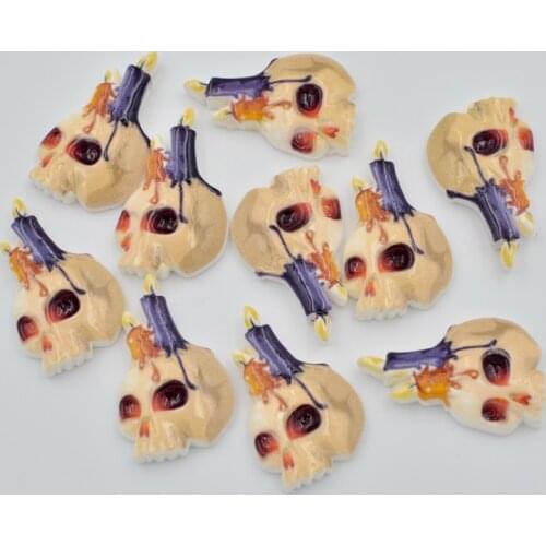 Resin Skull Flat Back Cabochon Stone Appliques Home Decor Crafts 20pcs DIY Christmas Scrapbook OF194*2