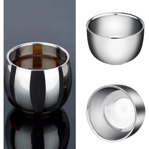 Portable Double Wall Stainless Steel Cup Heat Insulation Coffee Tea Mug Bowl