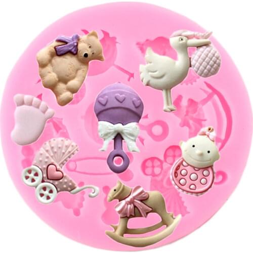 Baby Feet Silicone Mold Baby Series Fondant Mould DIY Party Cake Decorating Tools Candy Polymer Clay Chocolate Gumpaste Moulds
