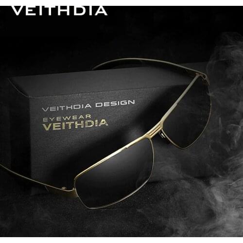 VEITHDIA With Original Case Polarized Sunglasses Men Brand Designer Vintage Male Sun Glasses gafas oculos de sol masculino 2490