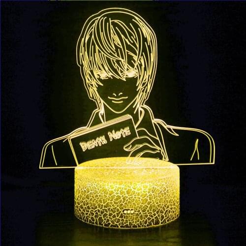 Yagami Light Figure 3D Night Light Anime Gift Death Note Lamp Childrens Bedroom Decoration Childrens Room LED Table Lamp