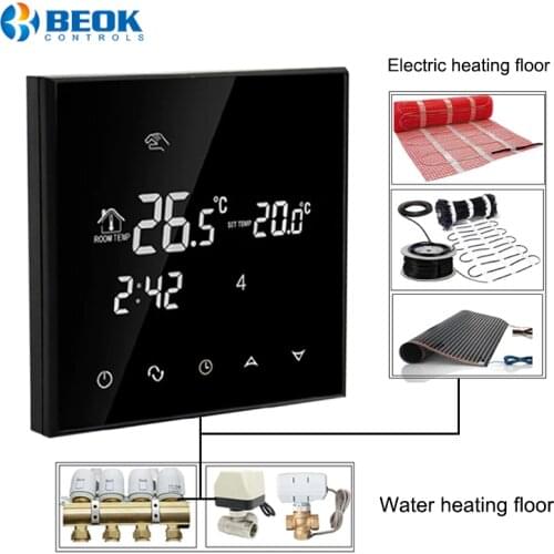 Beok Smart Thermostat Controller for Water/Electric floor Heating Room Thermostat Weekly Programmable