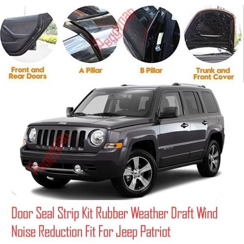 Door Seal Strip Kit Self Adhesive Window Engine Cover Soundproof Rubber Weather Draft Wind Noise Reduction Fit For Jeep Patriot
