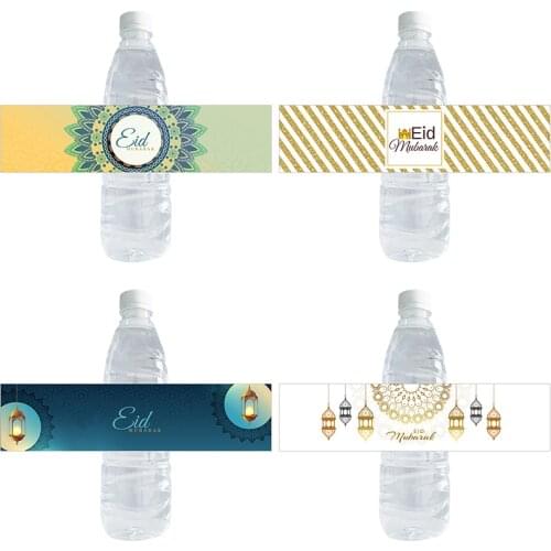 Eid Mubarak Party Decor Water Bottle Stickes Labels Long Seal Sticker Gift Bag Stickers DIY Decorating Supplies