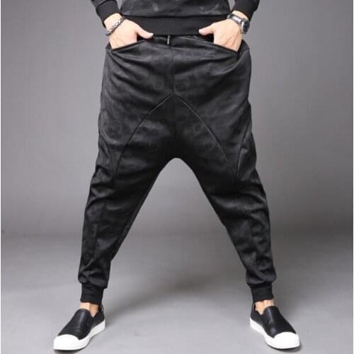 Spring and summer stretch hair stylist harem pants mens feet casual pants loose XL pants trousers pants tide card M--XXL