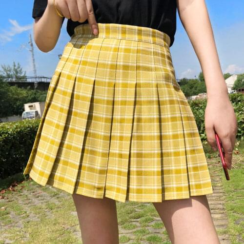 Women Kawaii Cosplay Skirt Harajuku Plaid Preppy Pleated Skirts Lolita Cute Japan Students School Uniforms Faldas Ladies Jupe
