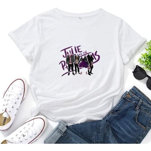 Hot Julie and The Phantoms Graphic Tees Women Kawaii Cartoon Sunset Curve T Shirt Woman Funny Hip Hop Top Women T-shirt