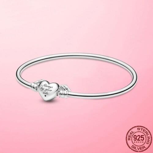 Pulseira 925 Sterling Silver Bracelet Femme Always By Your Side Femme Snake Chain Bracelets & Bangles Women Jewelry Making Gift