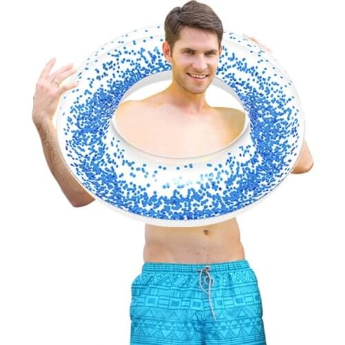 Gold/Blue/Pink Sequins Swim Ring Crystal Shiny Clear Adult Inflatable Swimming Ring Circle Inflatable Pool Float Water Party Toy