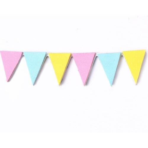 1pc 10.5cm Colorful Flag Shape Fondant Cake Decorating Tools Baby Birthday Party Flag Garland Cake Smash Photo Decoration