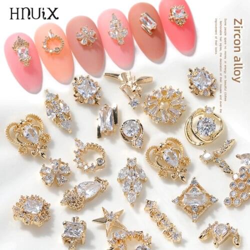 1 piece of high-end luxury 3D metal manicure jewelry Japanese manicure jewelry high quality zircon crystal manicure zircon