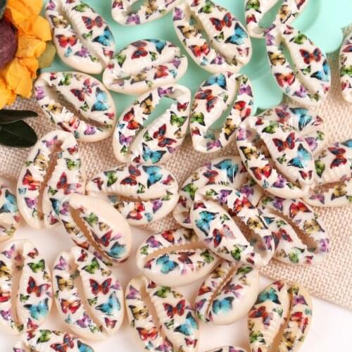10 Pcs Natural Butterfly Beach Shell Beads For Jewelry Making 10-20mm Oval Shape Beads Diy Charm Necklace Bracelet Accessory