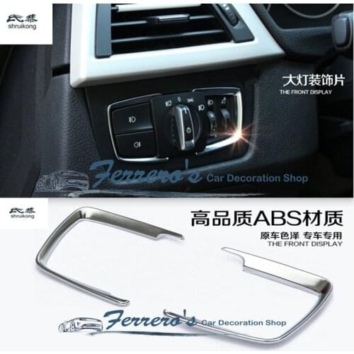 2pcs/set Car ABS Chrome trim Car HEAD LIGHT SWITCH FRAME COVER For BMW F30 X5 F15 320 328 2013 2014 2015
