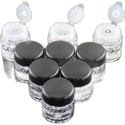 3ML 40pcs/lot Mini Diamond Shape Loose Powder Bottle with Sifter, Empty AS Concealer Powder Sample Case, Eyeshadow Powder Case