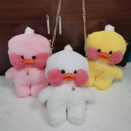 30cm Kawaii Lalafanfan Duck Plush Backpack Stuffed Toys Cute Plush Crossbody Bag Shoulder Bag For Girls Children Gifts