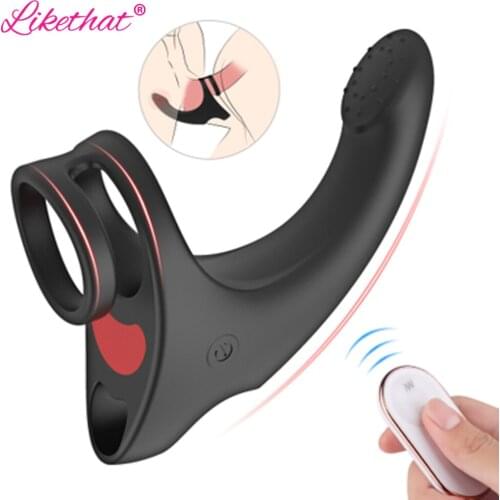 9 Modes Vibrating Penis Massager Ring Dildo Vibrator for Men Chastity Belt Remote Control Testicle Vibrator Sex Toys for Couples