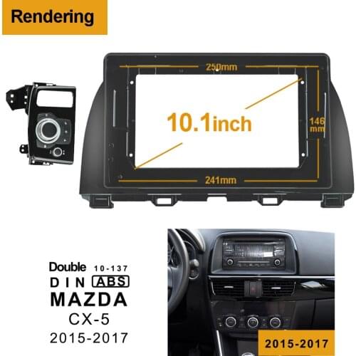 2-1Din Car DVD Frame Audio Fitting Adaptor Dash Trim Kits Facia Panel 9 inch For Mazda CX-5 2015-2017 Double Din Radio Player