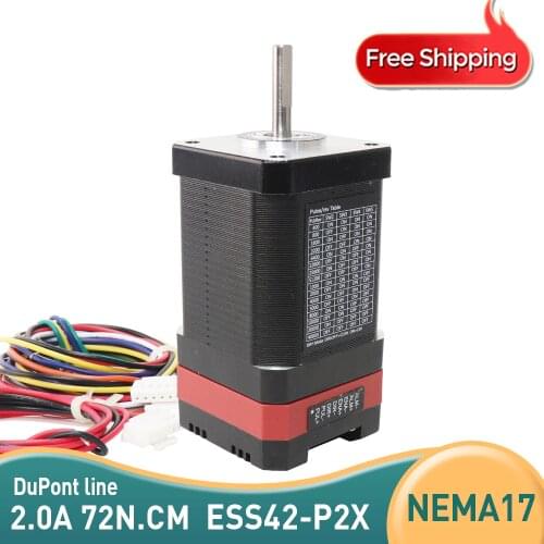 Free Shipping Nema17 Integrated Servo Motor with Drive ESS42-P2X-60MM 41Oz-in 2.0A 0.72N.m 60mm for CNC milling machine