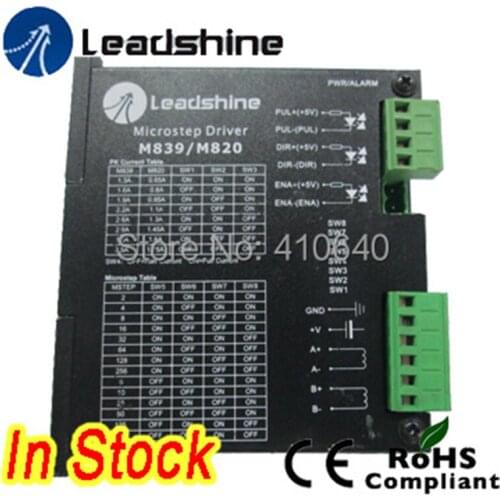 Free shipping Leadshine 2 phase microstepping Drive M839 M820 24V-80 VDC out 1.3A to 3.9A fit for stepper motor NAME SIZE 23/34