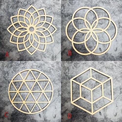 Wooden Flower Of Life Christmas Ornaments, Sacred Geometry Ornaments Home Wedding Decor Wood Sign Wall Art Seed Of Life Coaster