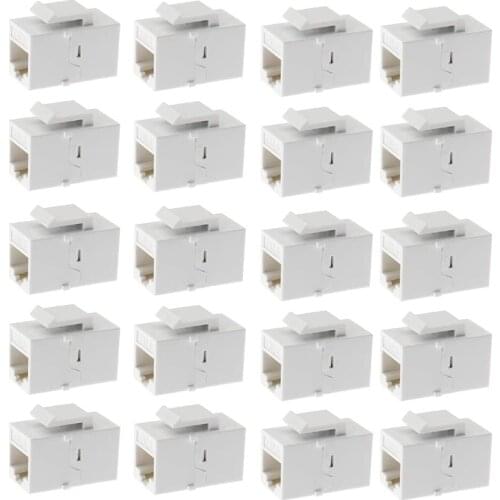 Ethernet Keystone Coupler, 20Pack Cat6 RJ45 Keystone Jack Inline Female Connectors