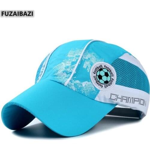 FUZAIBAZI Fashion New Summer Child Adjustable Size Baseball Cap Student Football Mesh Caps Sports Sun Protection Snapback Hat