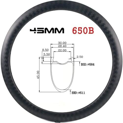 HULKWHEELS Gravel Cyclocross Disc Brake Carbon Fiber Rim 430g super light weight 45mm*30mm Tubeless Road Bike Rim Bicycle Wheel