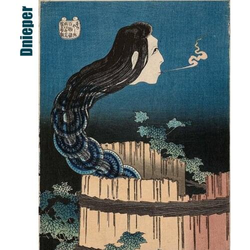 Japanese Art Portrait Diamond Painting Full Round Drill Hundred Ghost Story Embroidery Cross Stitch Home Decor Gift for Women