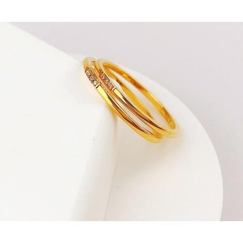 1.2MM Stainless Steel Wedding Rings for Women Birthday With Rhinestone Anniversary Party Gift Jewelry Drop Shipping Not Fade