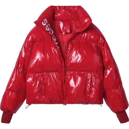 2020 Parkers Coat New Glossy Winter Jacket Ladies Keep warm Bread Parker Coat Winter jackets Red Black Down Cotton Overcoat A849