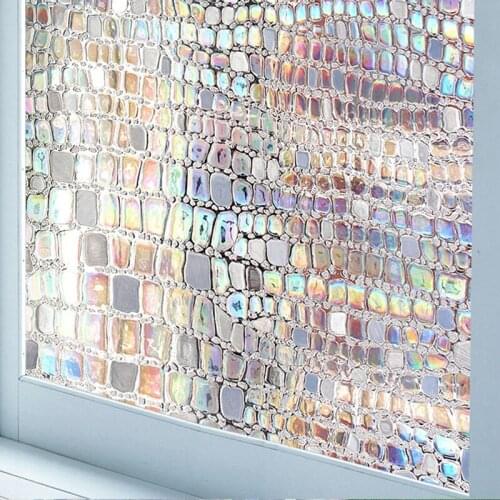 Reusable Window Glass Film Sticker Anti UV Self-adhesive Sticker Sun Heat Blocking No Glue Rainbow Sticker Home Bedroom