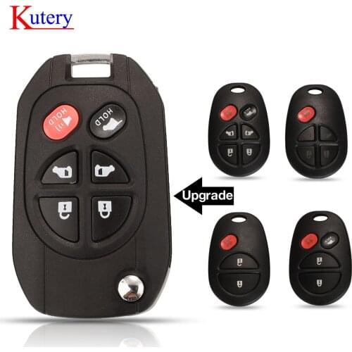 Kutery Modified Flip Car Key Remote Shell Fob For Toyota Sequoia Avalon Solara Tacoma Highlander Sienna Tundra