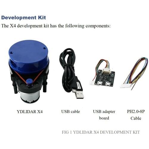 Laser Radar Scanner Ranging Sensor Module 10m 5k Ranging Frequency EAI YDLIDAR X4