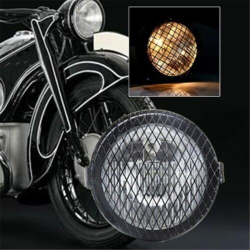 Motorcycle Universal Vintage Headlight Protector Retro Grill Light Lamp Cover
