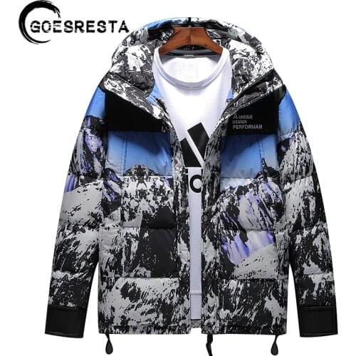Men Brand New Winter Fashion Down Jacket Coat Men Snow Mountain Streetwear Hooded Thick Warm Parkas Waterproof Jacket Parka Men