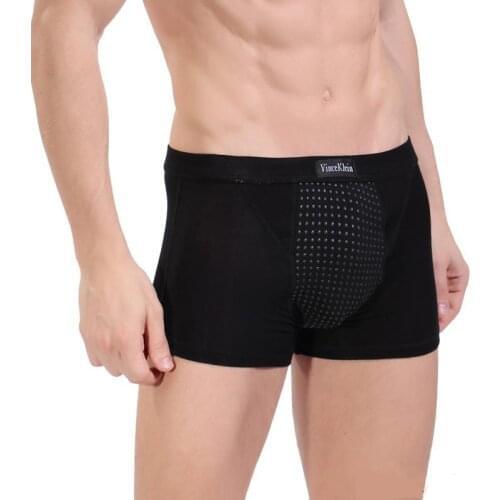 Men Health Care Tourmaline Underpants Prostate Boxer Magnetic Therapy Modal Solid Color Penis Enlargement Male Sexy Underwear