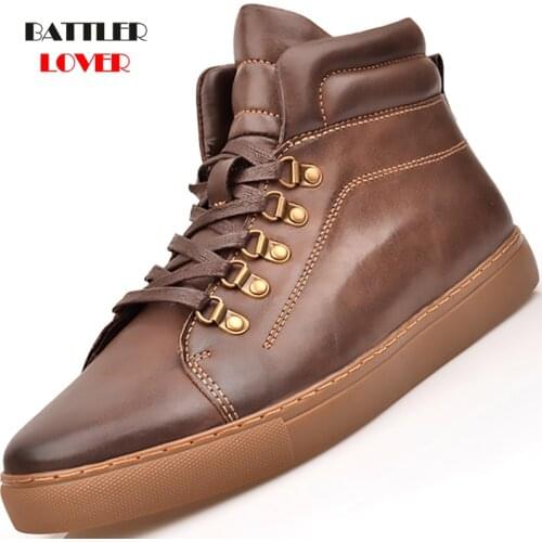2020 Hot Sale Men Winter Snow Boots Genuine Leather Tatical Botas for Male Real Leather Outdoor Hiking Footwear