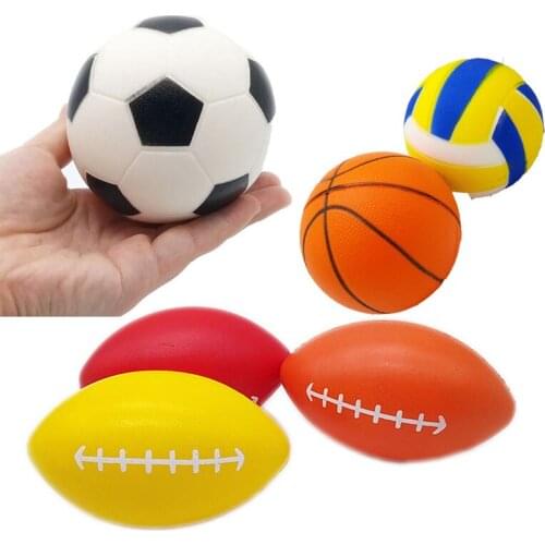 New Fashion Squishy Slow Rising Squeeze Toy Football Volleyball Basketball Kid Toys Stress Relief Ball Toy Christmas Gift
