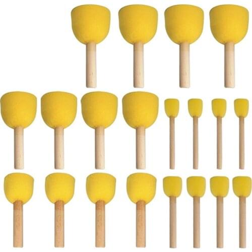 Foam Round Sponge Paint Brush Set Art Craft Stencils Graffiti DIY Oil Stain