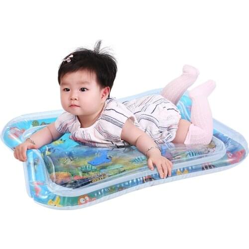 Inflatable Baby Water Mat Help Infant Tummy Time Cognitive Abilities Playmat Toddler Fun Activity Play Center