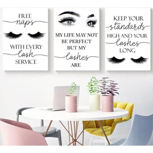 Wall Art Decor Esthetician Gift Lash Bundle Fashion Nordic Poster Eyelashes Print Makeup Canvas Painting Beauty Salon Decoration
