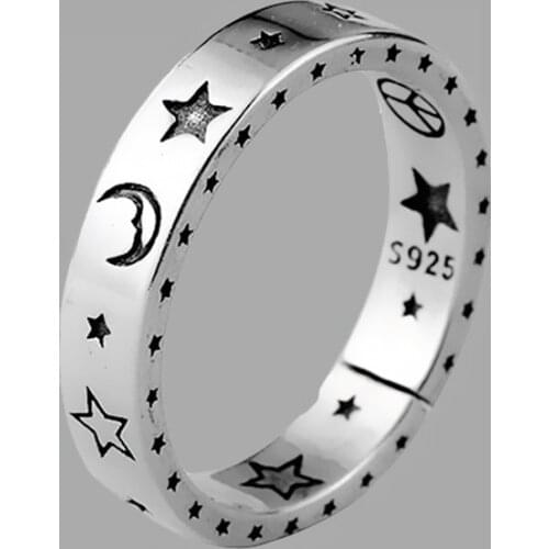 New Trendy Charm Moon Star Rings For Women Men Boho Knuckle Party Rings Punk Cocktail Jewelry Girls Gift anillos bijoux