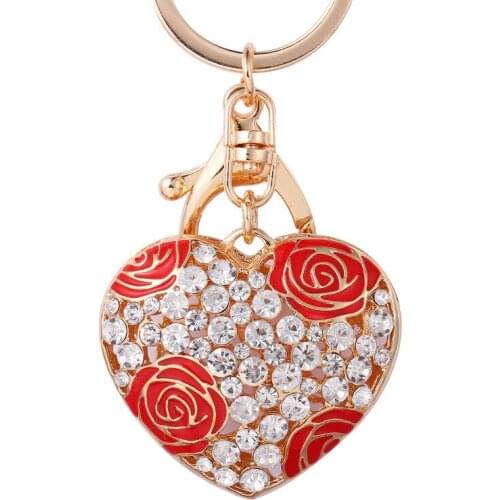 China factory wholesale rose heart shaped alloy keychain special design love key chain