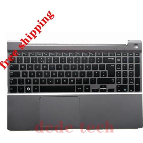 New Palmrest for SAMSUNG NP700Z5 NP700Z5A NP700Z5B NP700Z5C Upper Case US Keyboard with Housing Laptop Touchpad Silver