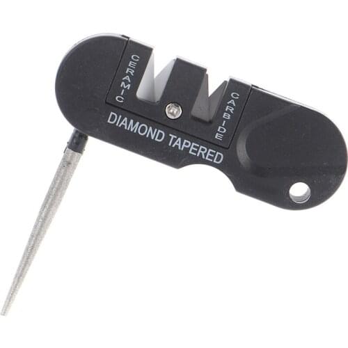 Portable Tungsten Ceramic Carbide Knife Whetstone Sharpener Tool Camp Outdoor