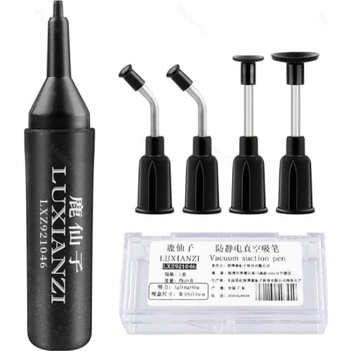 LUXIANZI Solder Desoldering Anti Static Vacuum Sucking Suction Pen IC SMD Picker Pick Up Pickup Hand Tool with 4pcs Suction Tip