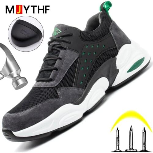 Industrial Safety Shoes Work Men Boots Fashion Work Sneakers Men Work Boots Puncture-Proof Safety Shoes Boots Steel Toe Shoes