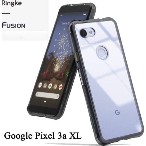 Ringke Fusion for Google Pixel 3a XL Clear PC Back Cover and Soft Frame Hybrid Mil Drop Protection