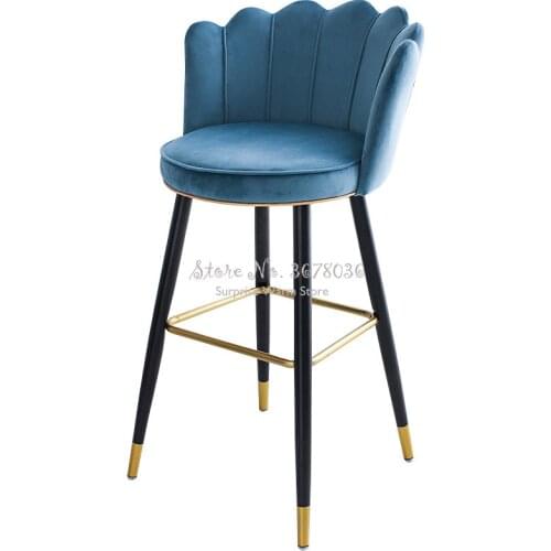 Nordic Bar Stool Lotus Bar Chair Luxury Modern Simple High Chair Stool Front Restaurant Balcony 55/65/75cm Seat Height
