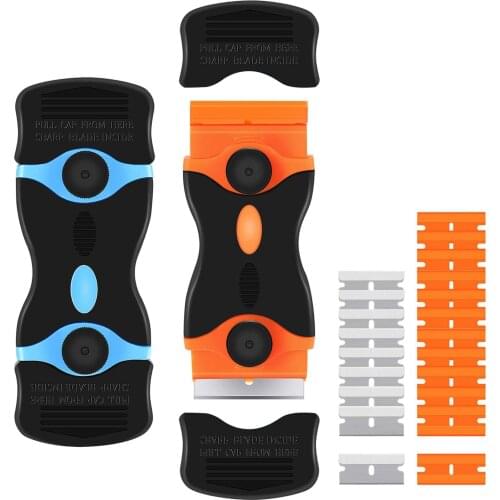 Razor Blade Scraper Double Edge Remover Tool Auto Window Glass Ceramic Tint Vinyl Glue Paint Adhesive Decal Scraper DIY Squeegee